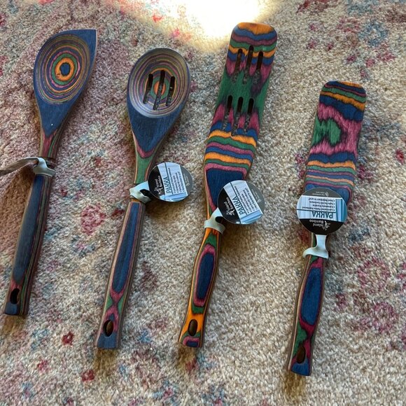 PAKKA Island Bamboo 12" slotted spoon kitchen utensil NEW - Picture 4 of 4